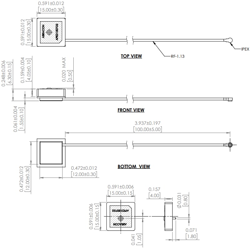 Abracon APKD1507G2 GPS / GLONASS Active Patch Antennas